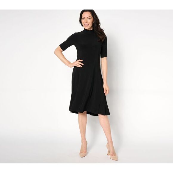 Dennis Basso Dresses & Skirts - Dennis Basso Women's Petite Dress PXL Italia Knit with Elbow Black A665639